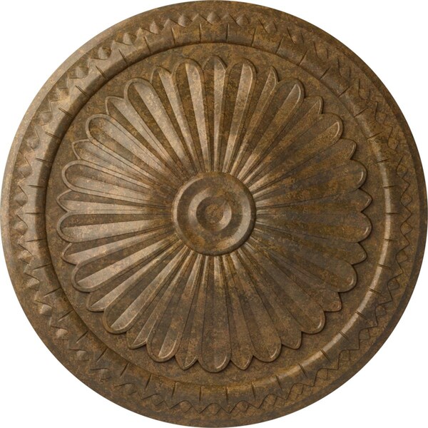 Ekena Millwork Alexa Ceiling Medallion (Fits Canopies up to 3"), Hand-Painted Rubbed Bronze, 15"OD x 1 3/4"P CM14AXRZS - main